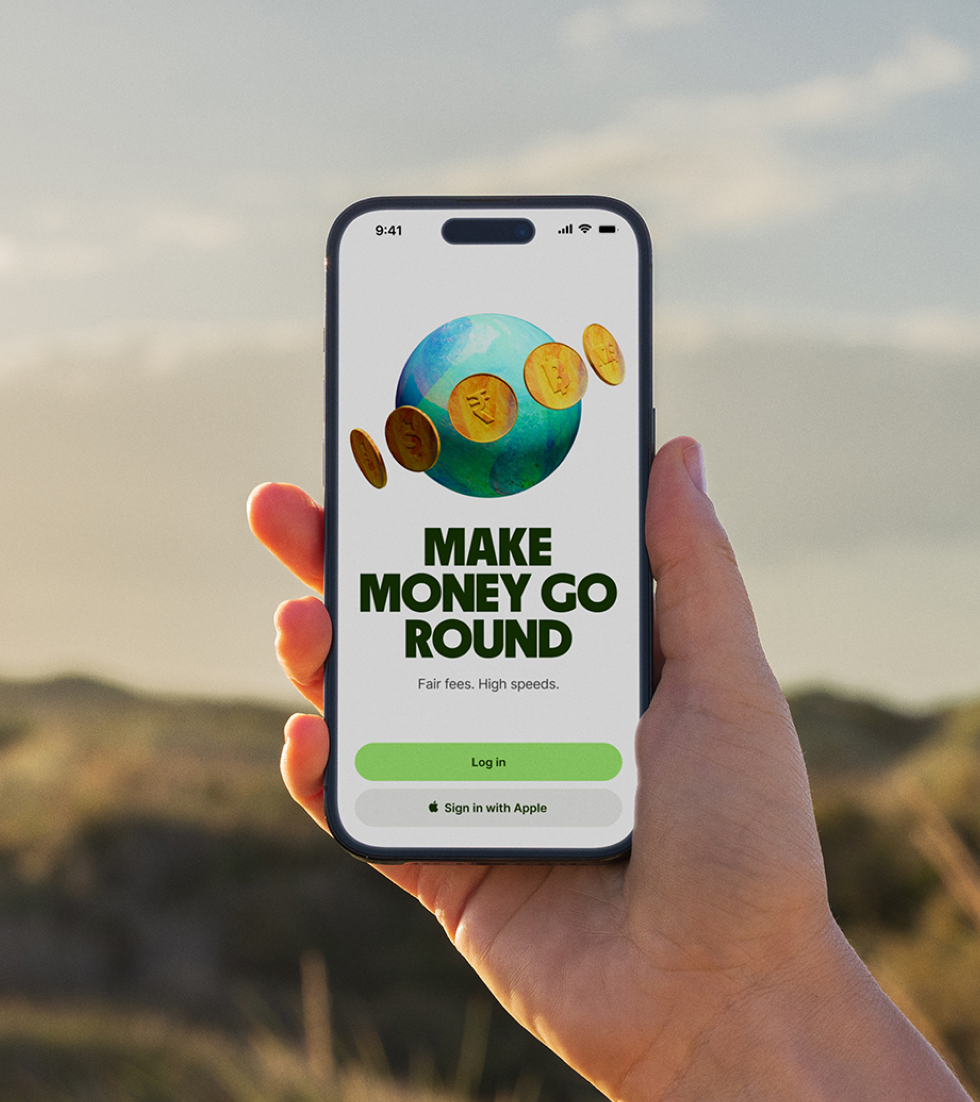 A bright green billboard with Japanese characters on it