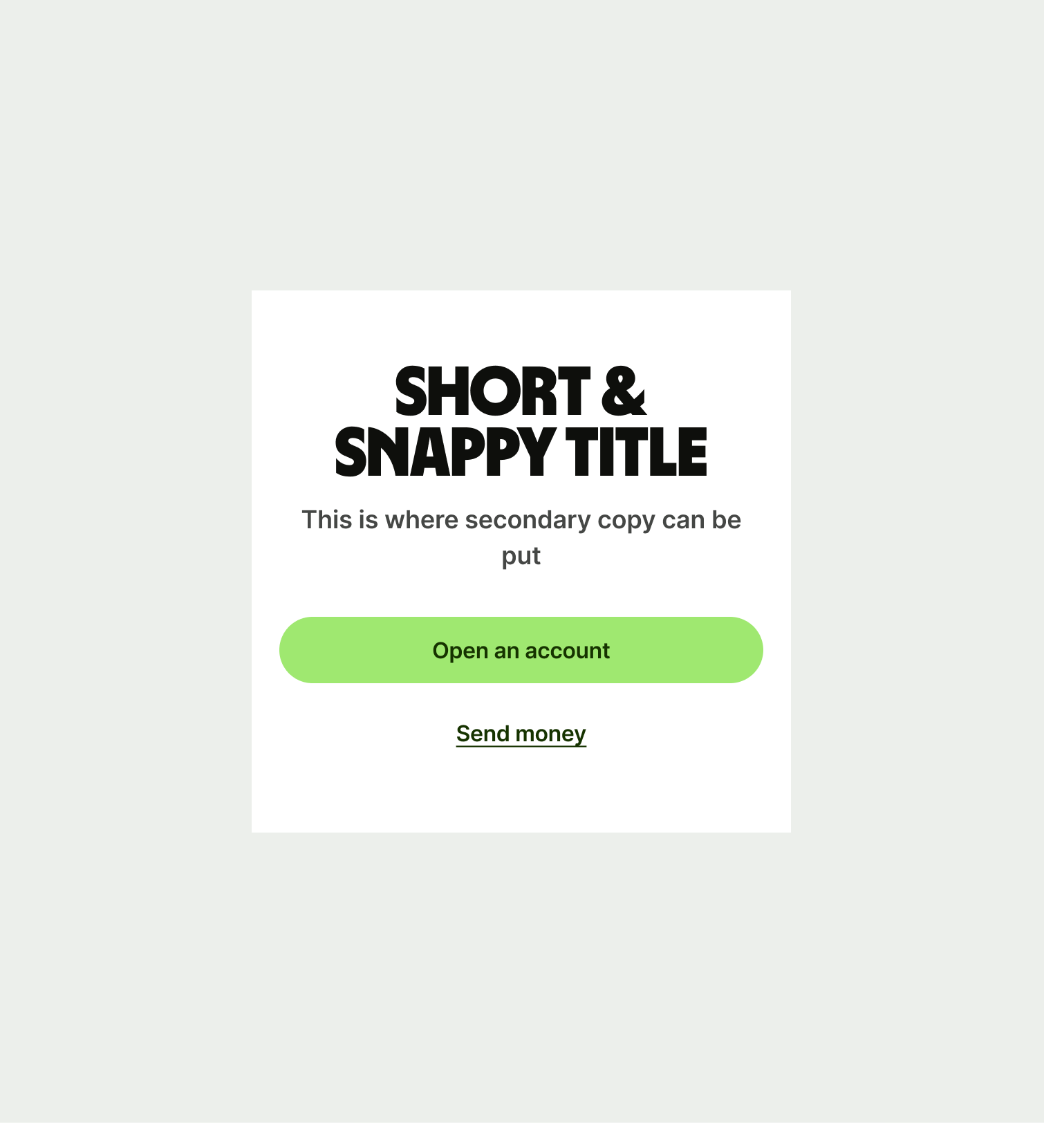 An image of the Hero Simple pattern on mobile