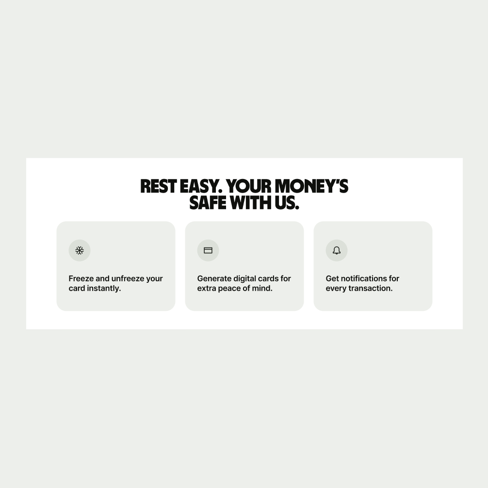 Card Cluster pattern with icons