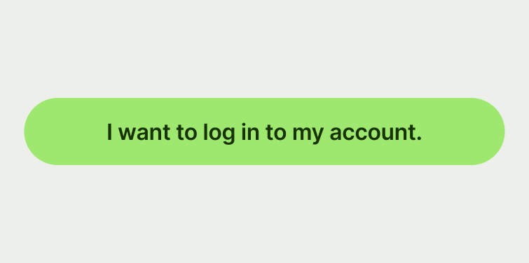 A button that reads 'I want to log in to my account'.