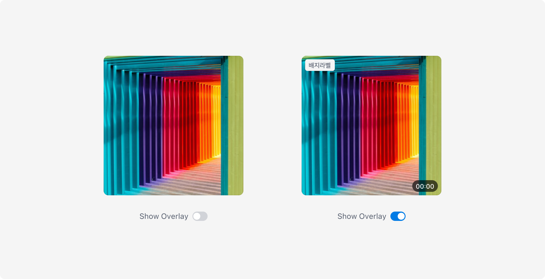Image Frame의 Overlay Element 배치 예시