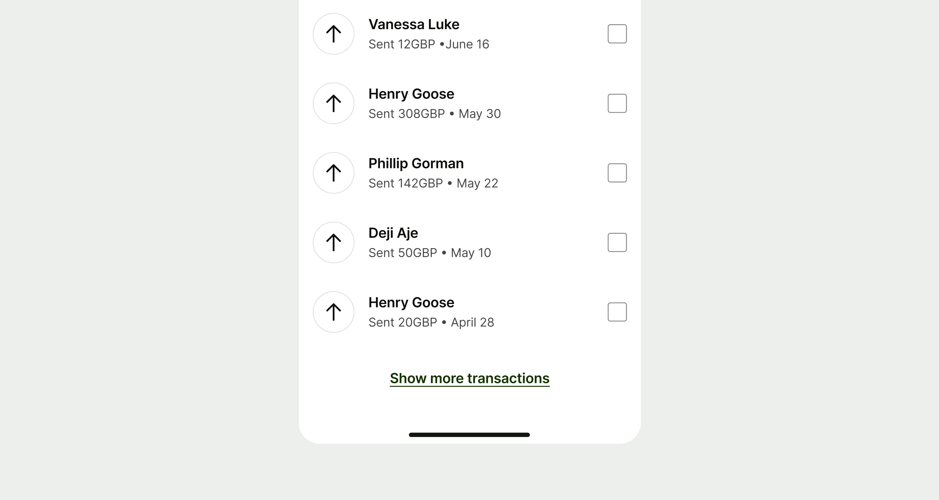 Checkbox Item example