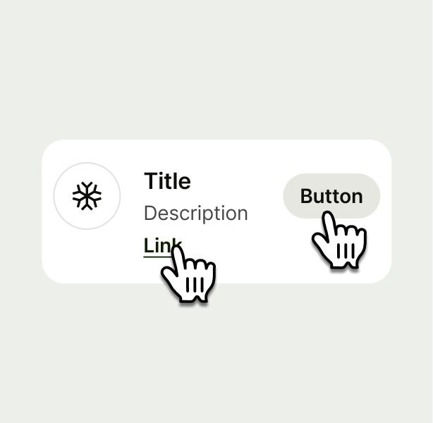 two gloved hands, one over button and one over link