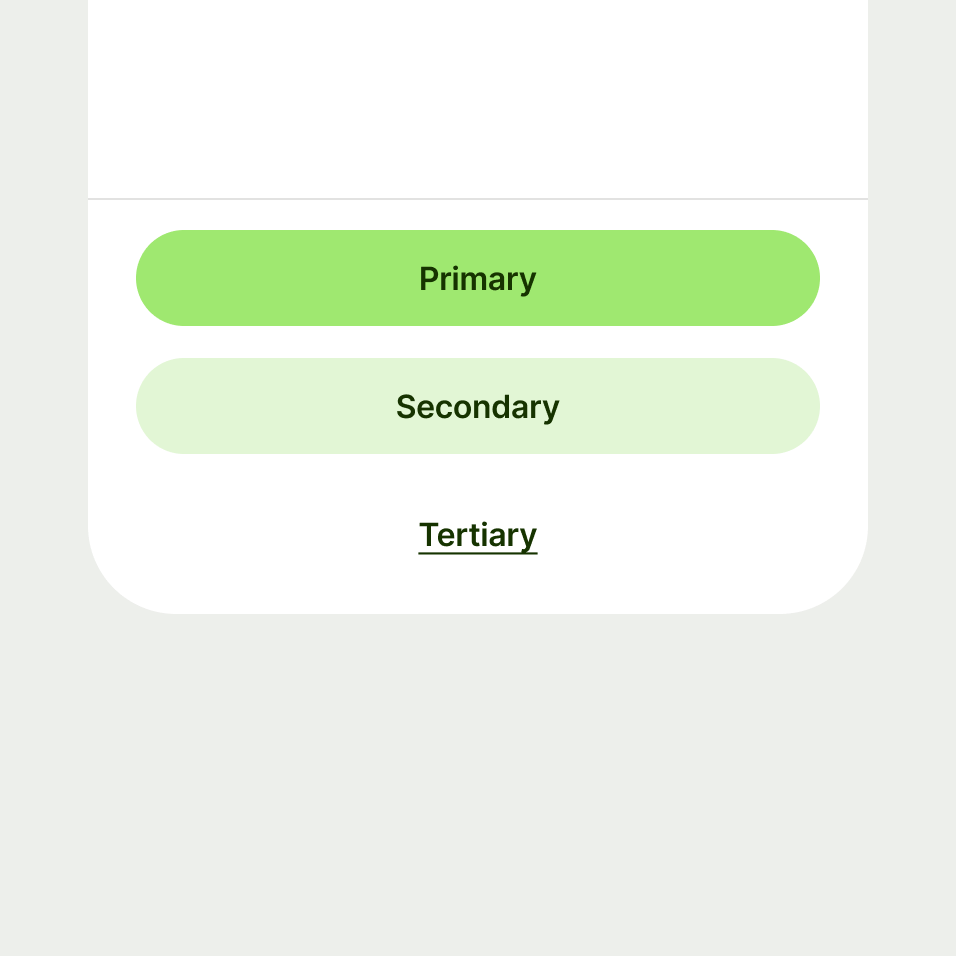 Footer buttons with primary secondary and minimal buttons