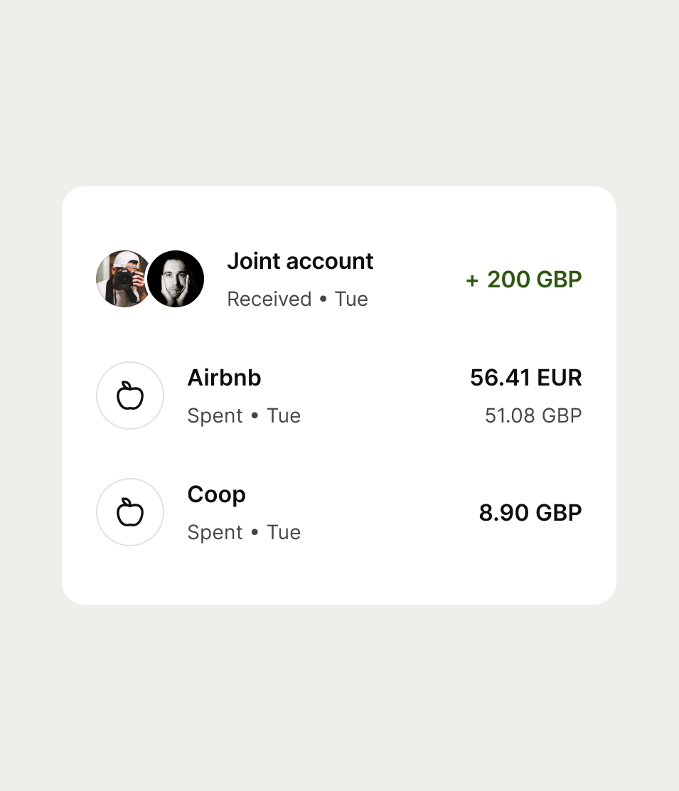 Double horizontal avatar on list item