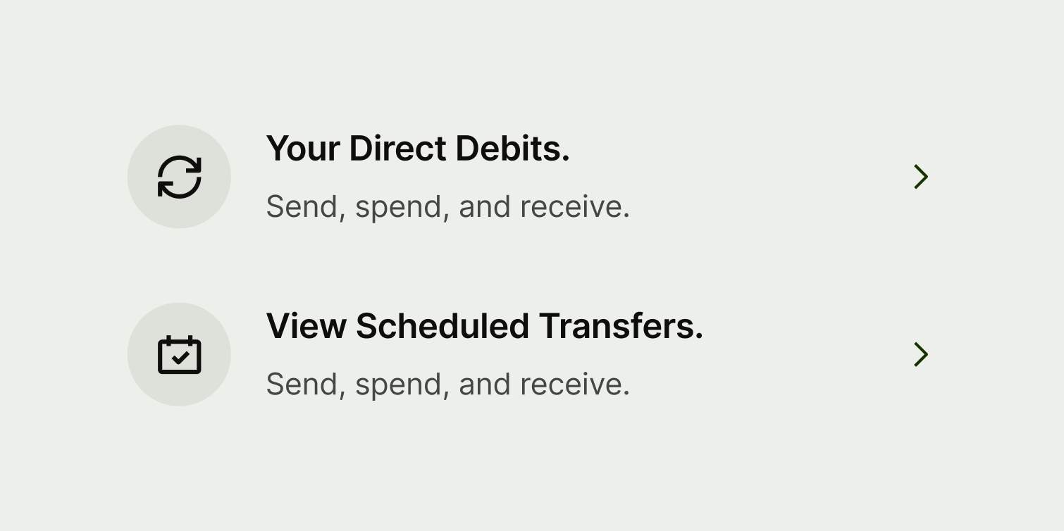 Two navigation options with long and inconsistent titles.
