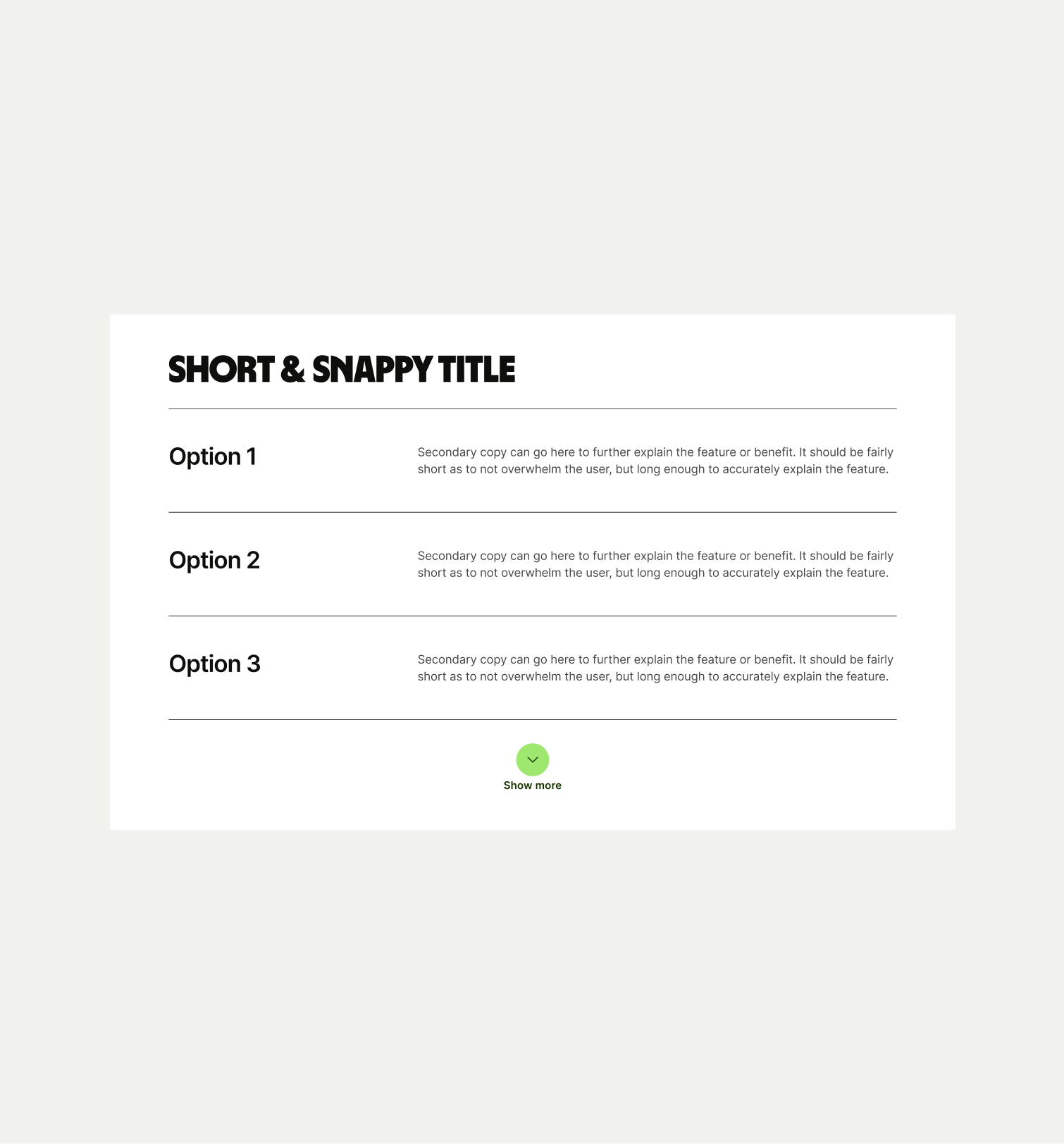 Text Stack pattern in Light theme