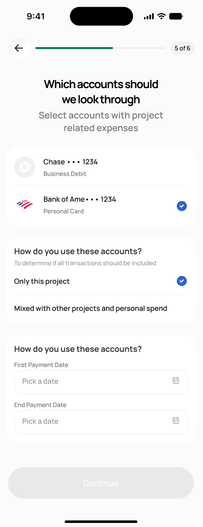Select Accounts to Review