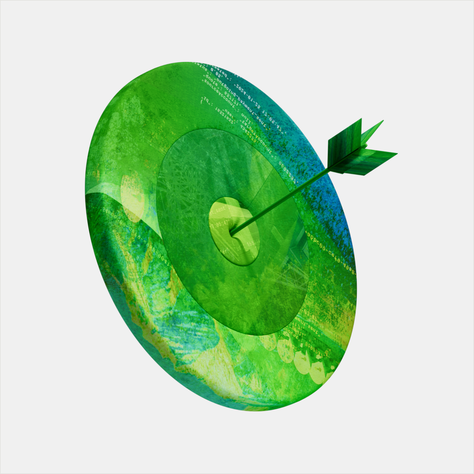 An illustration of a target with an arrow made of Wise Platform tapestry