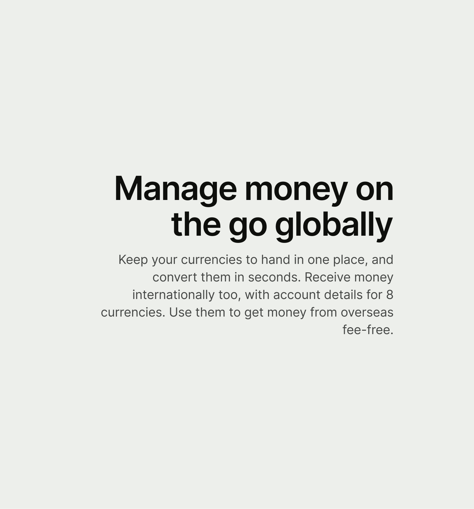 A copy block with right aligned text