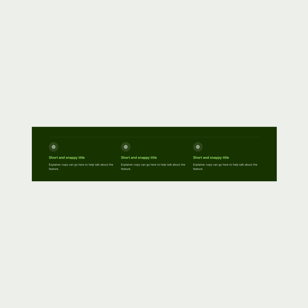 Icon Divider pattern in Forest Green theme