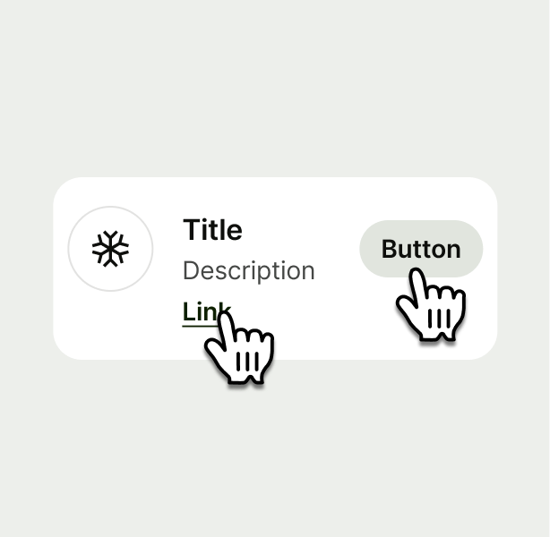 two gloved hands, one over button and one over link