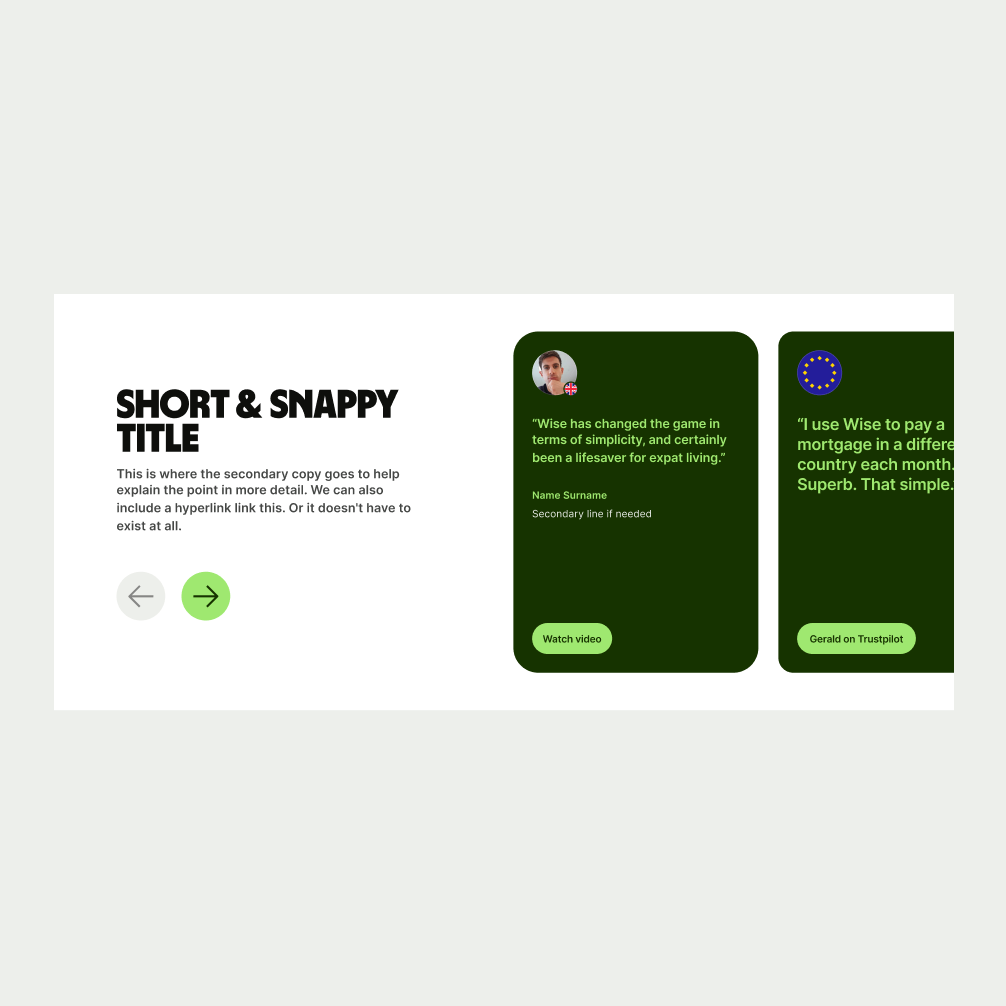 Carousel pattern with quote cards